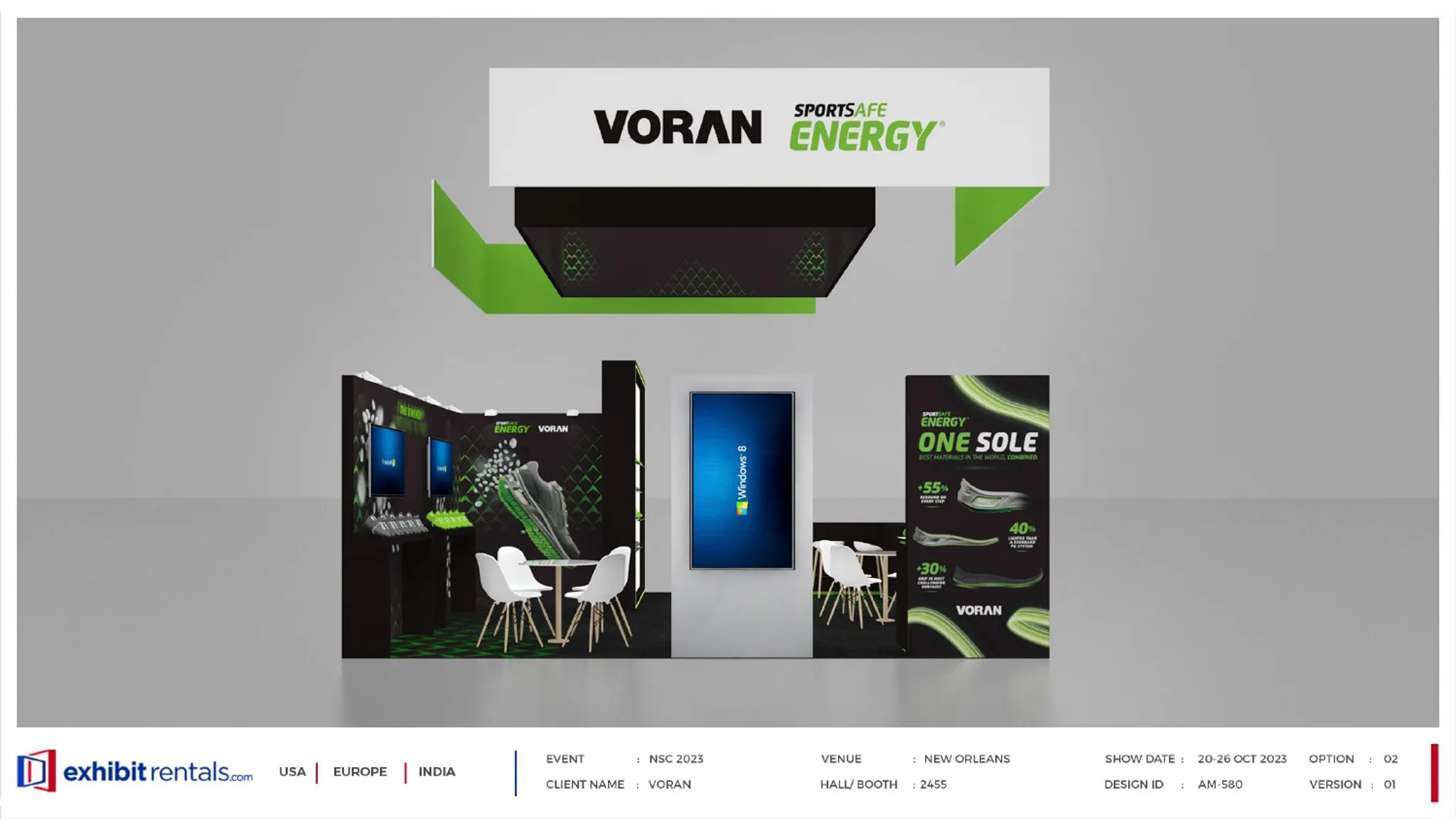 20x20 Peninsula booth design by Exhibit-Rentals